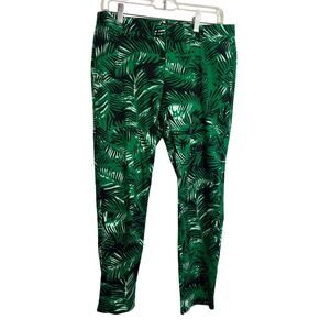 Roz & Ali Green Floral Smart Fit Ankle Pants Size 6